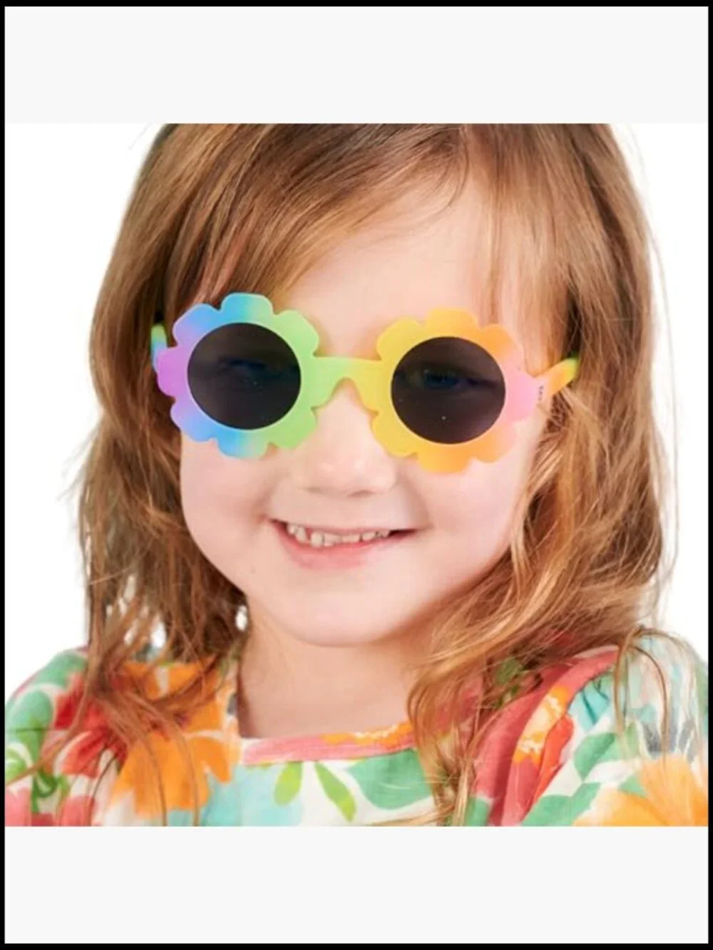 Kids' Flower Sunglasses with UV400 Protection, Shatter-Resistant Flexible Frame